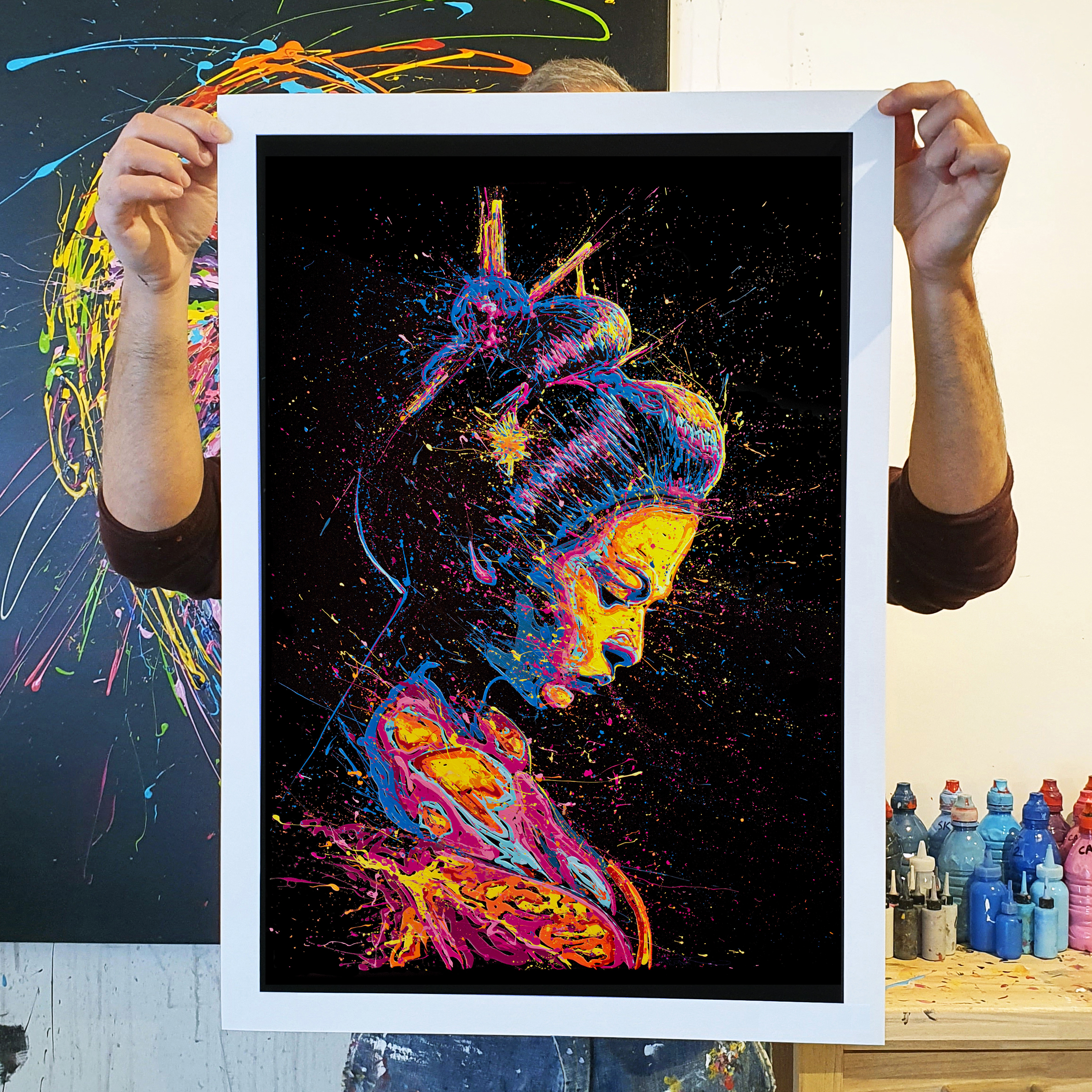Tirage Geisha 50 x 70 cm rainbow-skull-image